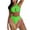 Green, variant on Jjayotai Bikini Sets for Women Clearance, One Shoulder Sleeveless Cutout Fringe Hem Push Up Swimsuit, Two Piece Bathing Suits Blue S