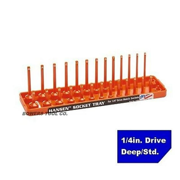 Hansen Global 1404 0.25 in. Drive Metric Regular & Deep Socket Holder