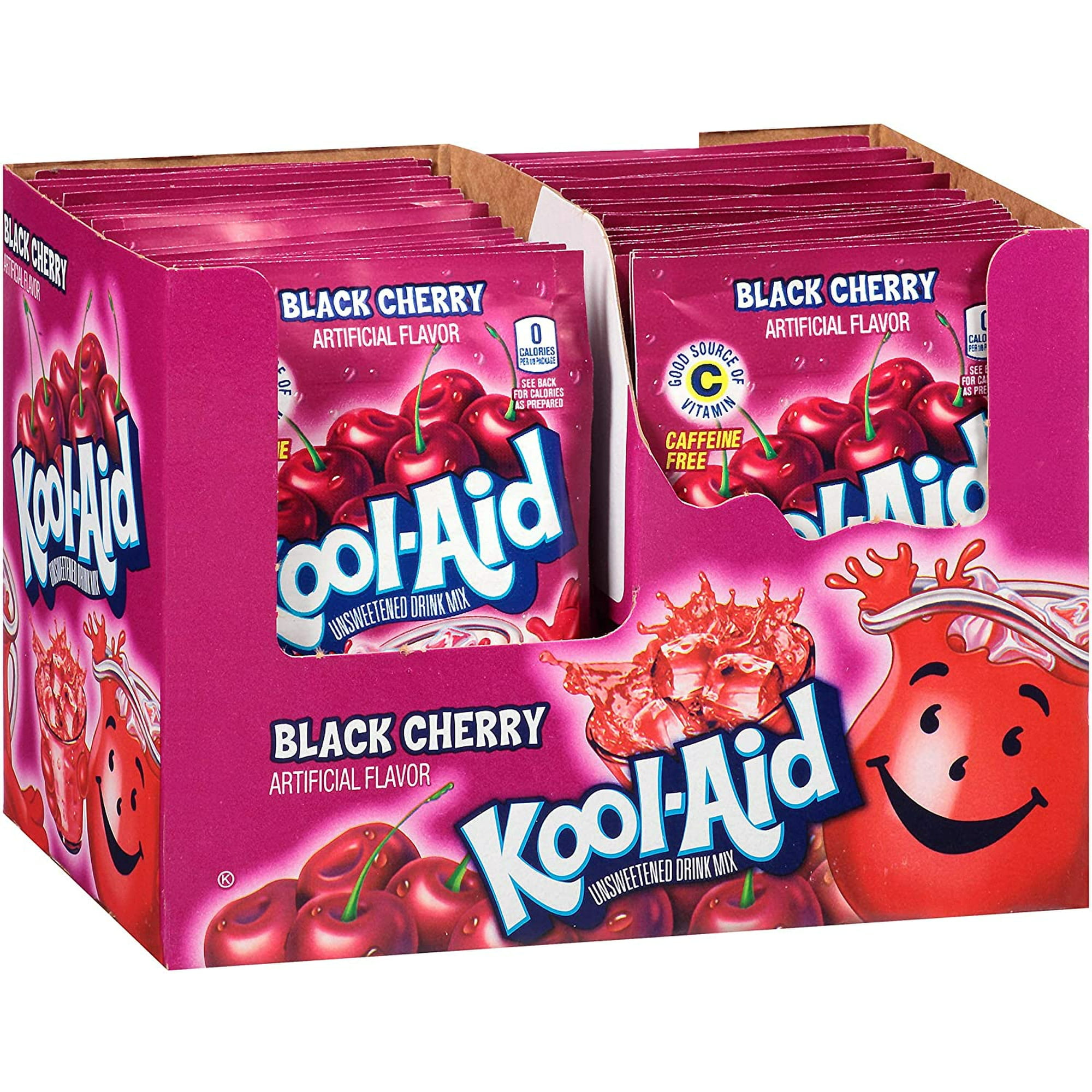 Kool-Aid Unsweetened Black Cherry Powdered Drink Mix, 48 Packets