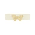 thumbnail image 1 of Cinturones elásticos dorados de mariposa para mujer, banda elástica vintage elegante para vestido abrigo 65x5cm/25.6x2.0" crema, 1 of 6