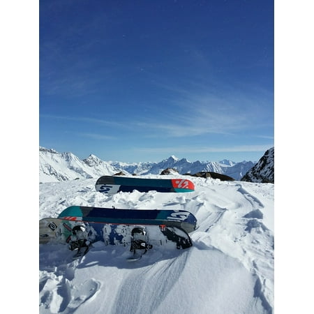 Canvas Print Snowboard Splitboard Stubai Glacier Stubaital Stretched Canvas 10 x