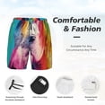 thumbnail image 3 of Balery Watercolor White Horse Bañador para hombre, shorts de playa de secado rápido con entrepierna y forro de compresión-Large, 3 of 6
