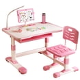thumbnail image 1 of Visland Table d'Écriture pour Tout-Petits Réglable en Hauteur avec Support de Lecture Inclinable Table LED, Salon Chambre Table d'Apprentissage pour Enfants avec Grand Tiroir, 1 of 11