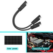 1 to 2 SAE Extension Cable 18AWG,YuCool SAE DC Power Automotive Connector Cable Y Splitter, (black)(2pcs)