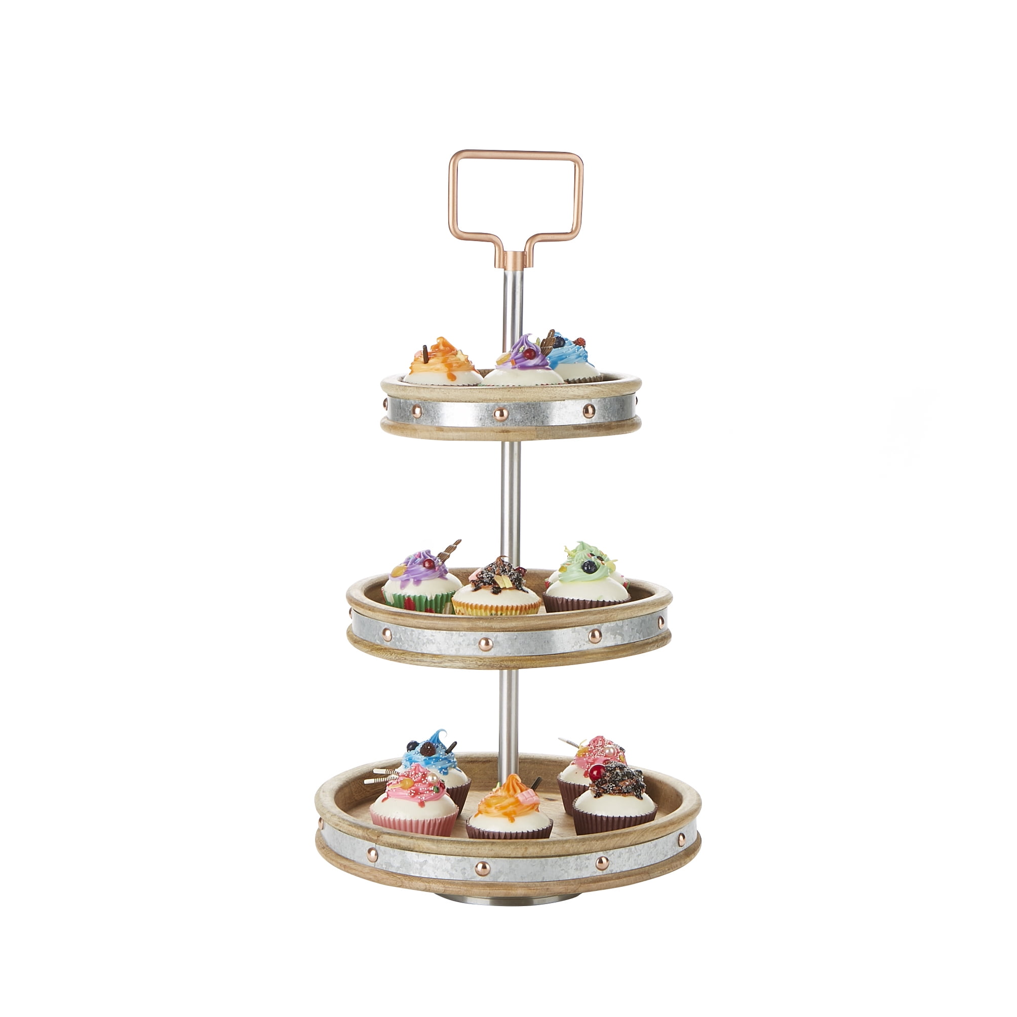 Dolls House Miniatures Kitchen Accessory Cooking 3-Tier Silver Cake stand