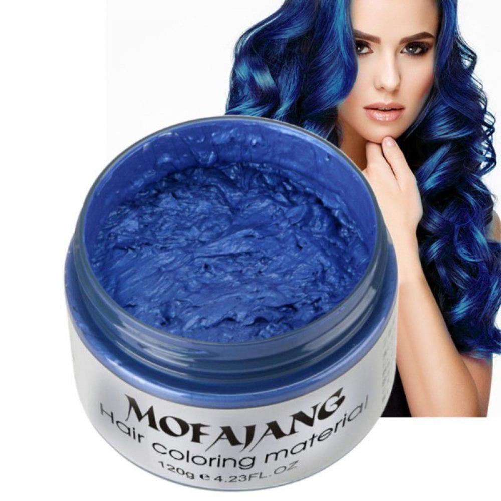 Temporary Hair Wax Color, Fashion Blue Purple Pink Grey Modeling DIY  Hairstyle Mud Instant Hair Dye Cream,Washable Hair Coloring Pomade for Kids Men  Women Christmas Halloween 130g 