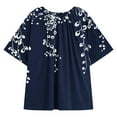 thumbnail image 4 of Bixock Women's Maternity Tops Loose Casual Short Sleeves Round Neck Maternity T-Shirt Plus Size Pregnant Top, 4 of 5