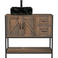 thumbnail image 6 of ELECWISH Bathroom Vanity, 36" Bathroom Vanity with Sink Combo Set, Dark Brown Modern Wood Bathroom Cabinet with White Ceramic Bathroom Sink, 6 of 12
