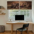 thumbnail image 5 of Cowboy Western Tier Curtains 24 Inch Length, Cowboy Hats Boots Retro Rose Brown Wooden Cafe Short Curtains for Bathroom Over Sink, Small Kitchen Curtain Light Filtering Drapes 2 Panels 27.5"Wx24"L, 5 of 8