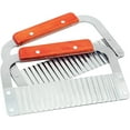 thumbnail image 3 of 2 Pack Crinkle Cutter， Stainless Steel Potato Slicer，Wavy Slicers Kitchen Crinkle Cutter ， Cutting Chopping French Fry Slicer Tool with Wooden Handle for Carrot Vegetable, 3 of 8