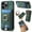 Green, variant on for iPhone 14 Pro Max 2 in 1 Detachable Wallet Case, Luxury Retro PU Leather Ring Kickstand Card Cash Slots Case for Women Men, Strong Magnetic Shockproof Anti-Scratch Slim Case - Brown