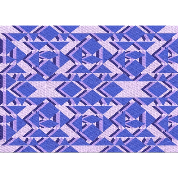 Ahgly Company Machine Washable Indoor Rectangle Transitional Bright Lilac Purple Area Rugs, 4' x 6'
