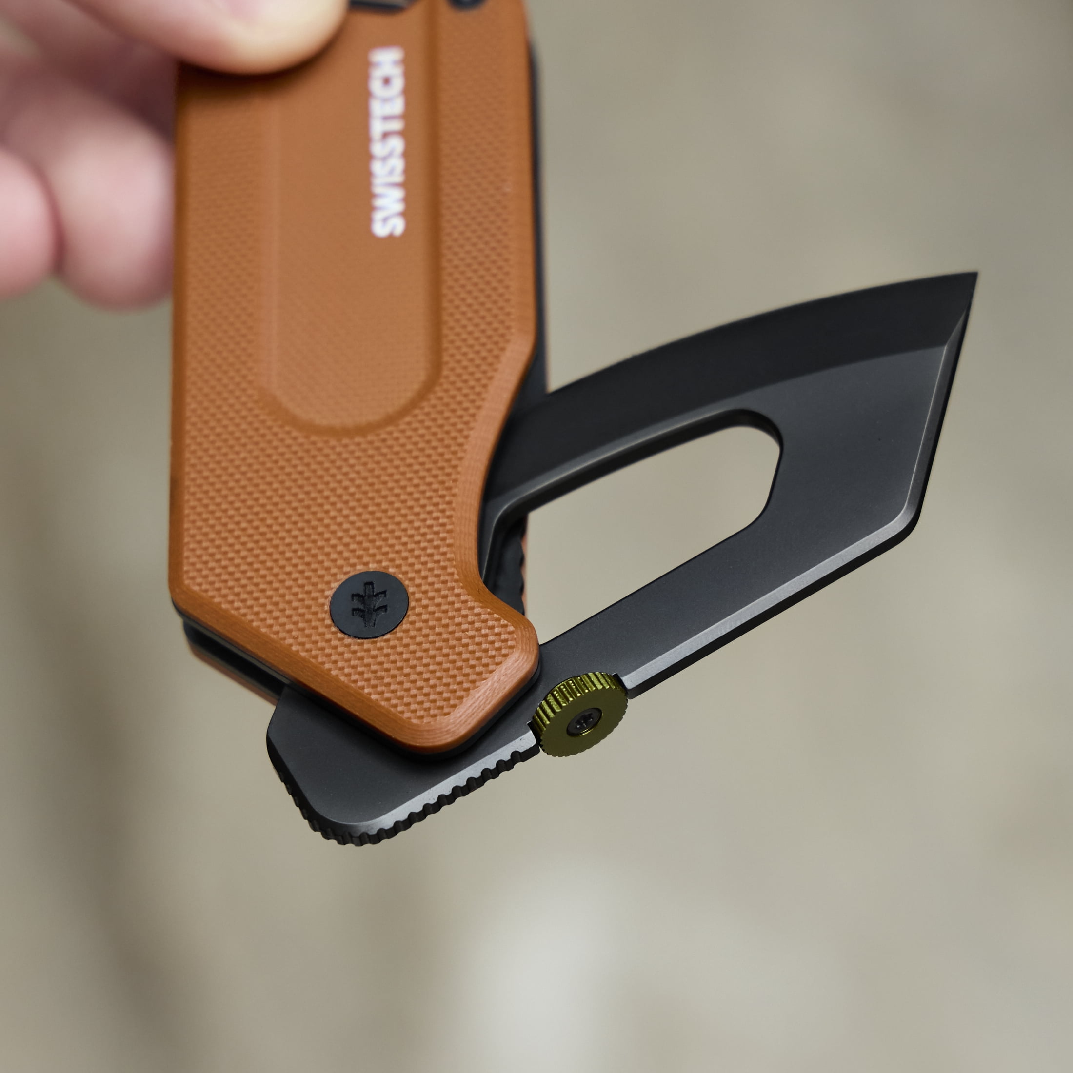 Swiss Tech Ball Bearing Assisted Folding Pocket Knife, 2.5 Inch 14C28N Steel Blade, Clay G-10 and Aluminum Handle with Money Clip