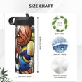 thumbnail image 4 of Balery sport ball Pattern Water Bottle,18oz Sports Insulated Kettle for Cycling Gym Basketball Outdoor, Suitable as a Present, 4 of 8