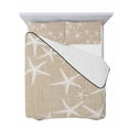 thumbnail image 7 of Quilts Queen Size Bedding Set, Coastal Starfish Lightweight Quilted Comforter, Summer Ocean Waves Ombre Sea Beige Soft Reversible Bedspread Coverlet with Pillow Covers for All Season, 90" x 96", 7 of 7