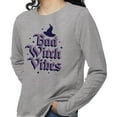 thumbnail image 2 of Bad Witch Vibes Long Sleeve Shirt Unisex 5X-Large Grey, 2 of 5