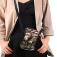 thumbnail image 4 of HELLHERO Cross Body Purse Polyester Double Zipper American Flag Deer Design for Outdoor Travel Men, Women, 4 of 7