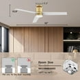 thumbnail image 7 of 52 Inch WiFi Alexa App Gold and White Black Bedroom Patio Smart Flush Mount Ceiling Fans with Lights Remote, 7 of 7