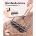 thumbnail image 4 of Dematting Comb for Dogs and Cats, Mat Remover and Deshedding Grooming Tool, Safe Detangler for Matted Fur, Double Sided Undercoat Rake for dogs, 4 of 8