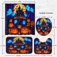 thumbnail image 3 of Happy Halloween Bathroom Set with Shower Curtain sets and Rugs Accessories, Cute Ghost Fall Shower Curtain, Pumpkin Treat or Trick Creepy Bathroom Decor 4 Pcs, 3 of 8