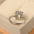 thumbnail image 3 of Natural 925 sterling silver ring aquamarine ring March birthstone emerald cut blue gemstone Promise ring,, 3 of 3