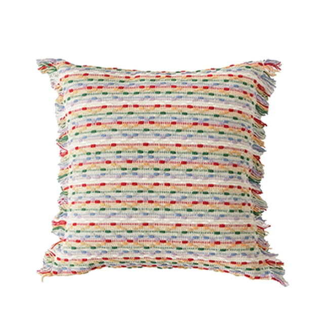 Ruffle Throw Pillow Covers for Couch 17.7x17.7 Inch Stripe Ruffle Couch Pillows for Living Room 45x45cm Hidden Zipper Pillow Or Cute Outdoor Pillow Covers (without Inner Core)