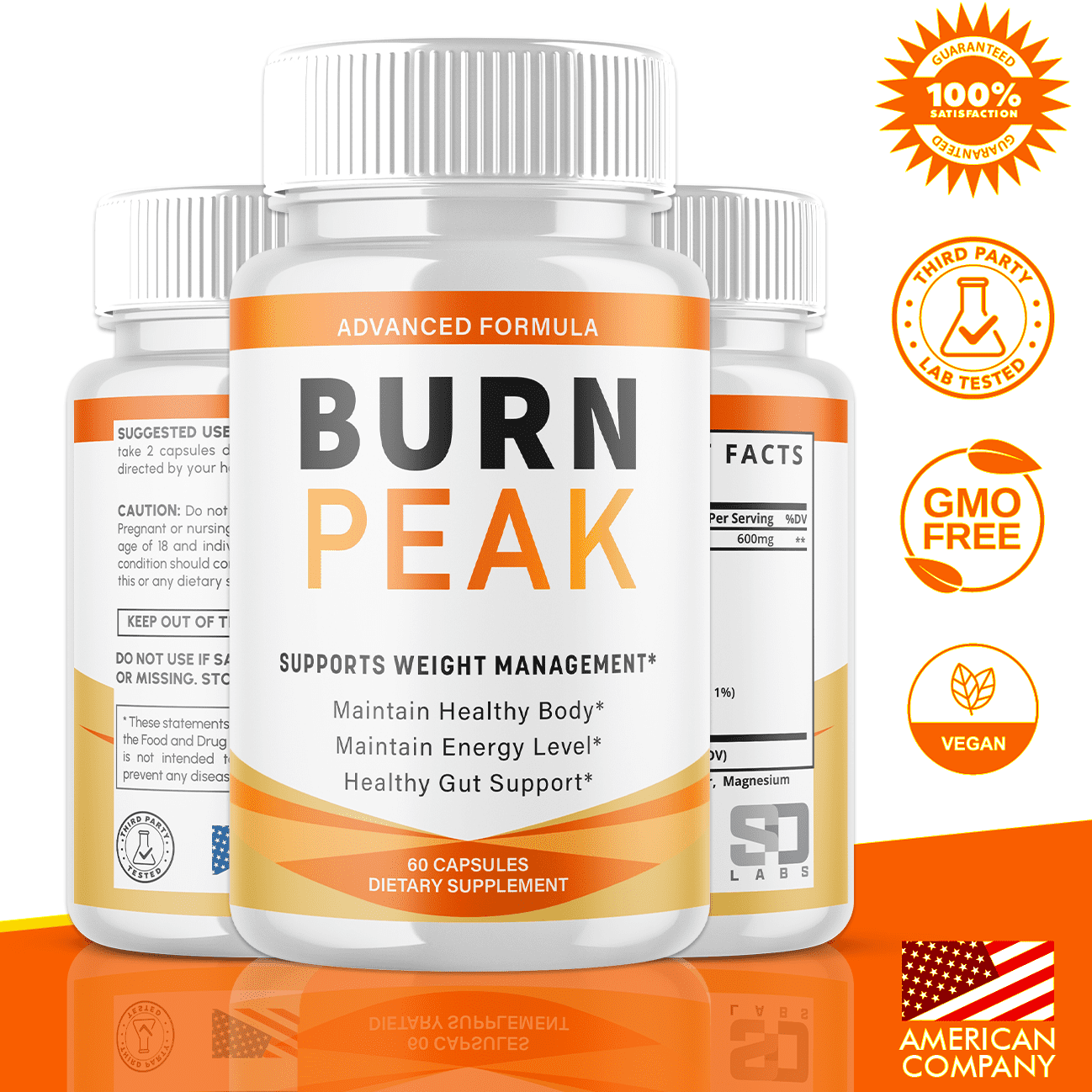 Burn Peak Advanced Formula Pills Supporting Energy and Healthy Lifestyle BurnPeak 300 Capsules
