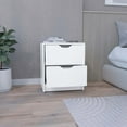 thumbnail image 2 of Double Drawer Nightstand 19"H, Bedside Table, White, 2 of 7