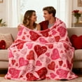 thumbnail image 5 of Valentine's Throw Blanket, Valentines Heart Warm Soft Plush Flannel Fleece Throw Cozy Blanket for Mom Couple Couch Chair Bedroom Picnic Home Decorative, 39 x 51 Inch, 5 of 7