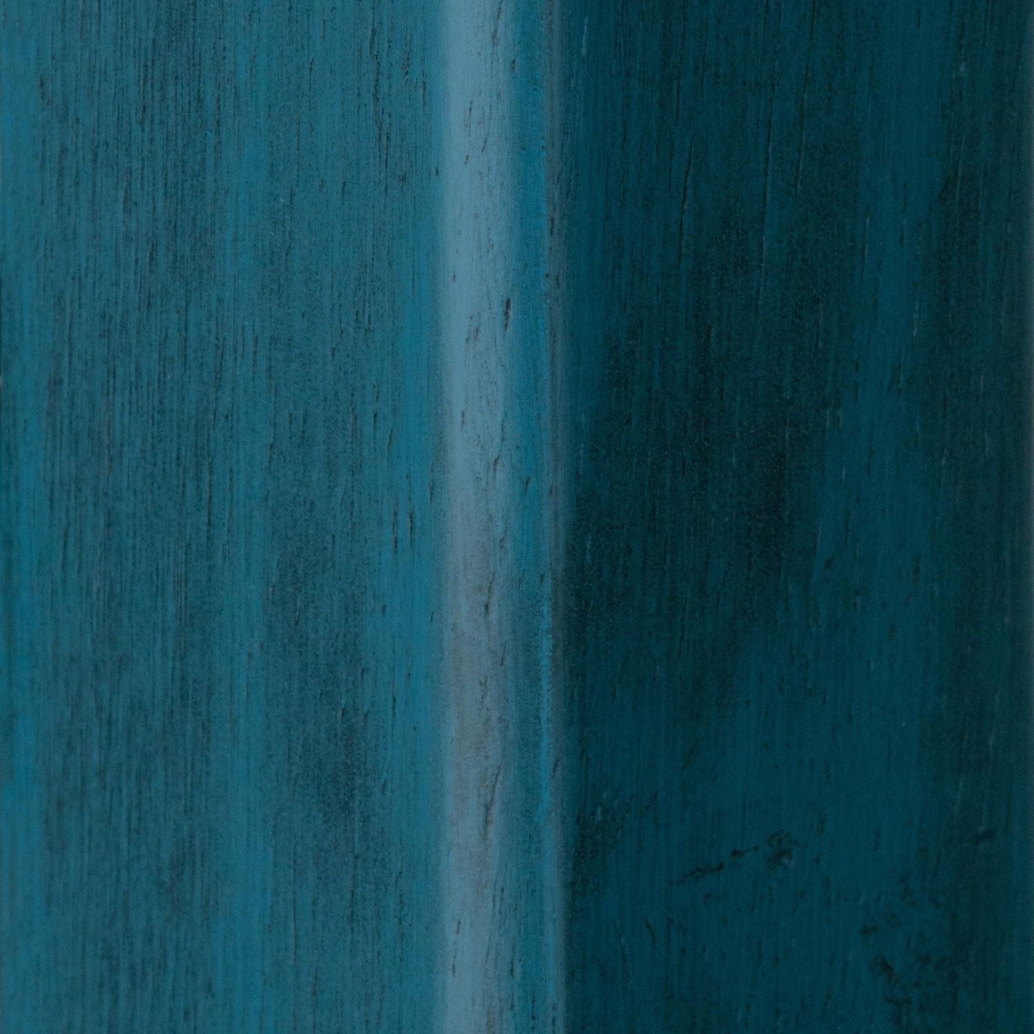 Tabouret de comptoir de 24 po Ivy Bleu sarcelle rustique avec siège Noyer