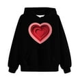 thumbnail image 5 of Girls 3D Heart Hoodie Oversized Valentine's Day Cute Graphic Pullover Sweatshirt for Kids,Size 11-12 T, 5 of 5