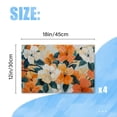 thumbnail image 2 of BaHomeck placemats Set of 4 rectangle Linen Cotton Placemats for Dining Table Washable Heat Resistant,18*12inch,Orange And White Floral Pattern With Green Leaves, 2 of 4
