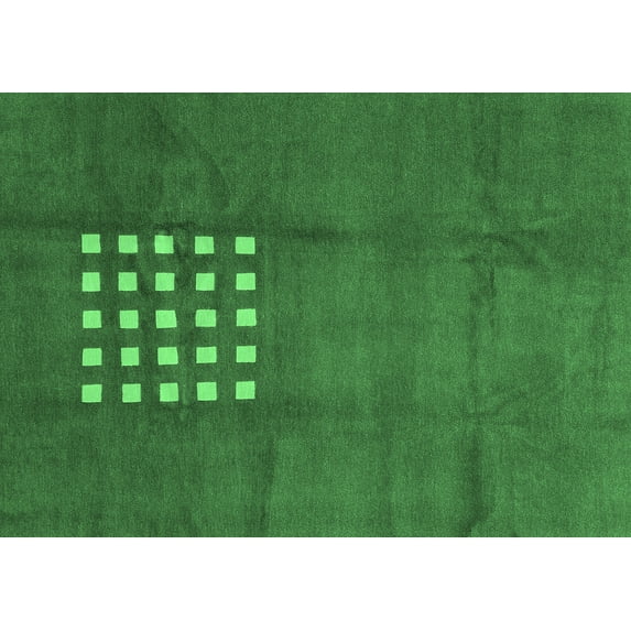Ahgly Company Indoor Rectangle Abstract Emerald Green Modern Area Rugs, 8' x 10'