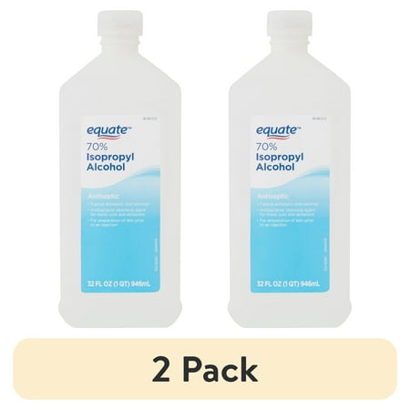 (2 pack) Equate 70% Isopropyl Alcohol Antiseptic, 32 fl oz