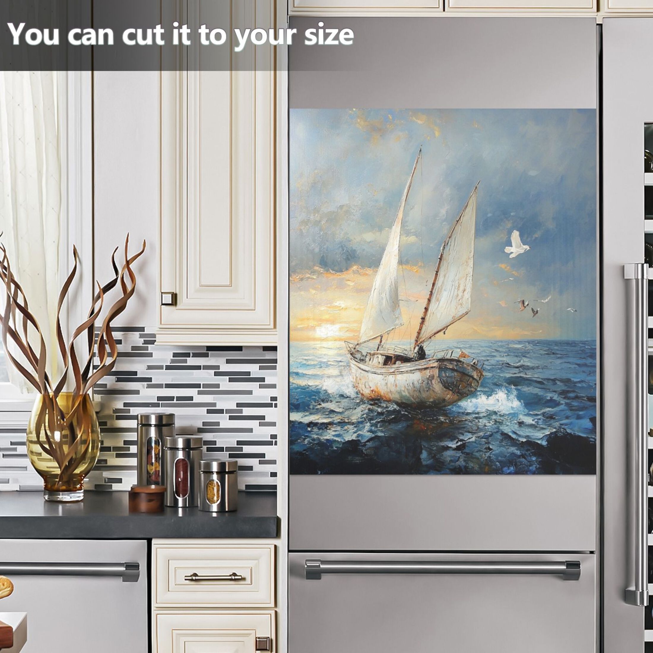 Dishwasher Magnetic Sticker 23x26 Inch Refrigerator Magnetic Sticker Washing Machine Magnetic Sticker Kitchen Panel Magnetic Sticker Home Decor Super Beautiful Ocean