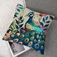 thumbnail image 7 of Watercolor Birds Peacock Elk Decorative Throw Pillowcase Cushion, 7 of 7