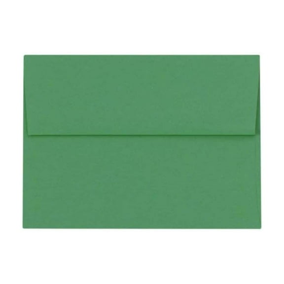JAM Paper A4 Self Seal Invitation Envelopes 4 1/4" x 6 1/4" Holiday Green 50/Pack (LUX-4872-L17-50)