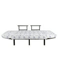 thumbnail image 3 of Marine Futon Couch, Continuous Pattern with Ships and Waves Maritime Nautical Outline Drawn Image, Daybed with Metal Frame Upholstered Sofa for Living Dorm, Loveseat, Indigo and White, by Ambesonne, 3 of 4