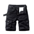 thumbnail image 2 of Homeyce Mens Cargo Shorts Multi-Pocket Elastic Waistband Shorts Drawstring Ripstop Straight Leg Camo Cargo Shorts Relaxed Fit Hiking Casual Classic Travel Golf Shorts,Black M, 2 of 5
