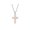 Rose Quartz, variant on Natural Stone Cross Necklace Charm Cross Birthstone Pendant Quartz Healing Crystal Jewelry, Red Rock