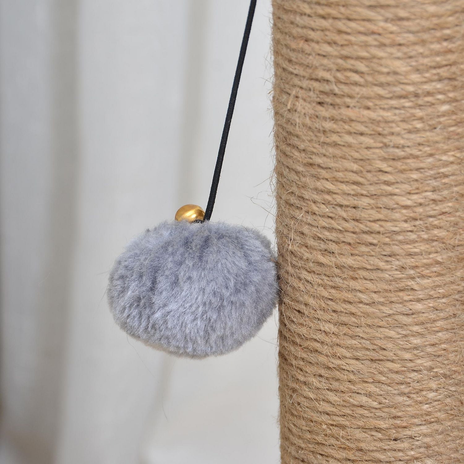 Vibrant Life Poteau à Gratter Deluxe en Arc pour Chat de 43 cm avec Sisal Naturel, Gris Poteau de corde en jute de 17 pouces avec toiletteur et jouet