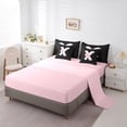 thumbnail image 3 of Erosebridal Black Pink Bowknot Bedding King Size, Initial Letter X Bedding Sets King Size, Cartoon Monogrammed Reversible Bed Set, Breathable Bedroom Decorative, 7pcs, 3 of 6