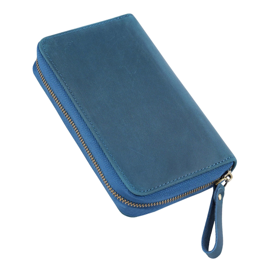 Traditional Fashion Genuine Cattlehide Pencil Case With Multiple Compartment Thin Plan For Students