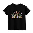 thumbnail image 4 of WTOBBY Summer Children's Round Neck Casual Short Sleeve T-Shirt Top with "BIG SISTER" Design - Girls Shirt for Fun and Sibling Pride,Black 100, 4 of 4