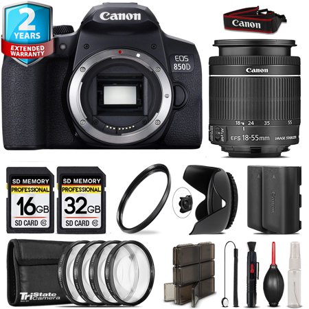 Canon EOS 850D (Rebel T8i) + 18-55mm IS STM + 4PC Macro Kit + Extra Battery - 48GB