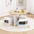 thumbnail image 4 of Costway 5 Piece Kids Play Table and Chairs Set Round Nesting Table Toddler Furniture Natural, 4 of 10