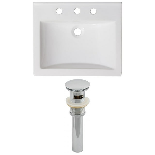 American Imaginations 35.5-in. W 3H8-in. Ceramic Top Set In White Color AI-15571