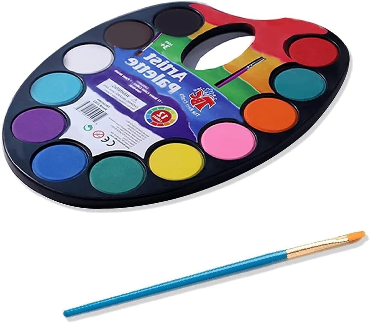 Paint Kit for Kids 36 Colors with Brush, Water Paint Set, 3 Individual Palette