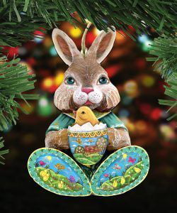 GRAPHICS & MORE Backyard Bunny Rabbit Hare Wood Christmas Tree Holiday Ornament