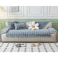 thumbnail image 2 of Nvzi Luxury Thick Faux Fur Plush Couch Cover Ultra Soft Anti-Slip Sofa Cover Fluffy Furry Sofa Slipcover Washable Furniture Protector for Kids Dogs Cats Pet (Light Grey,36"x70"), 2 of 4